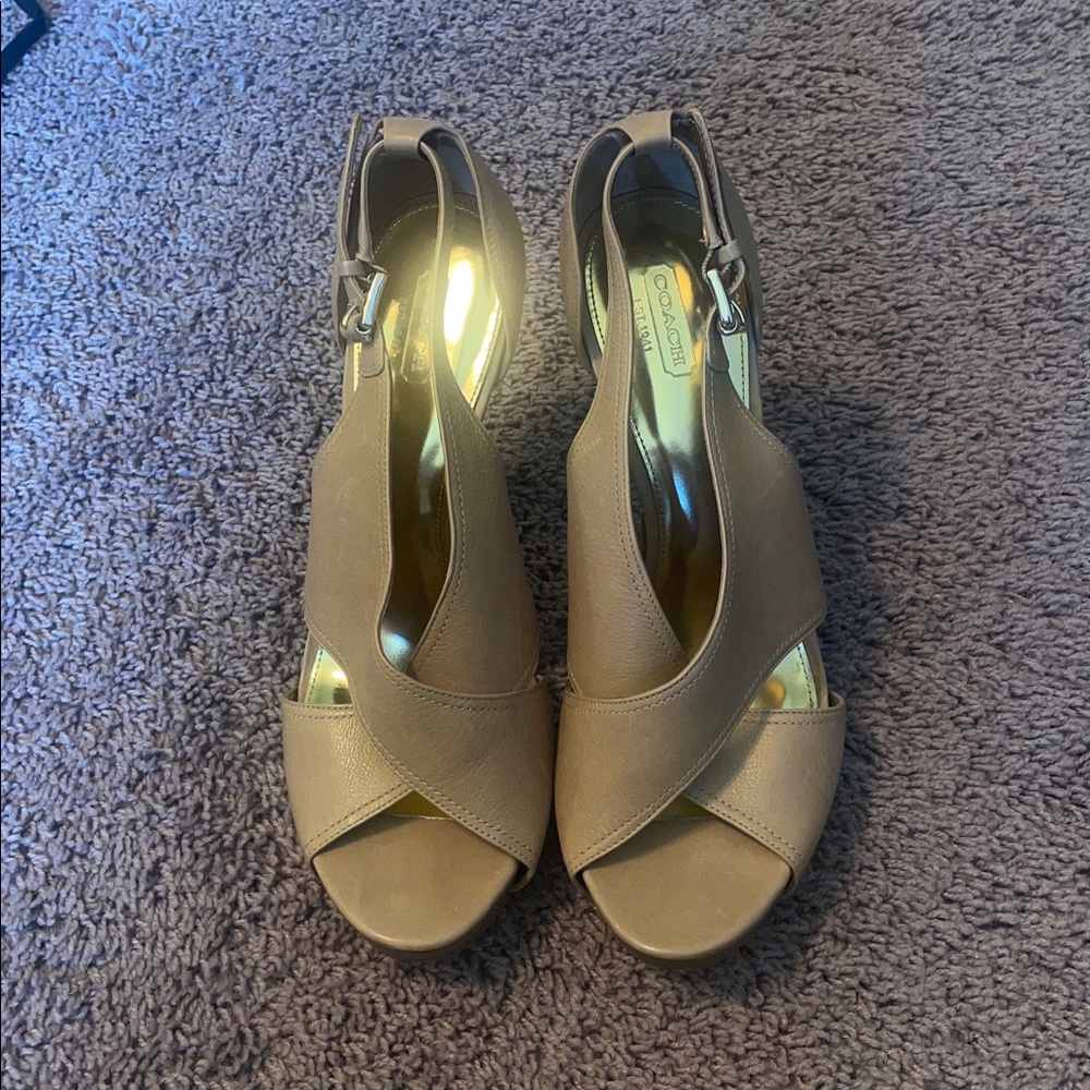 nude Coach heels